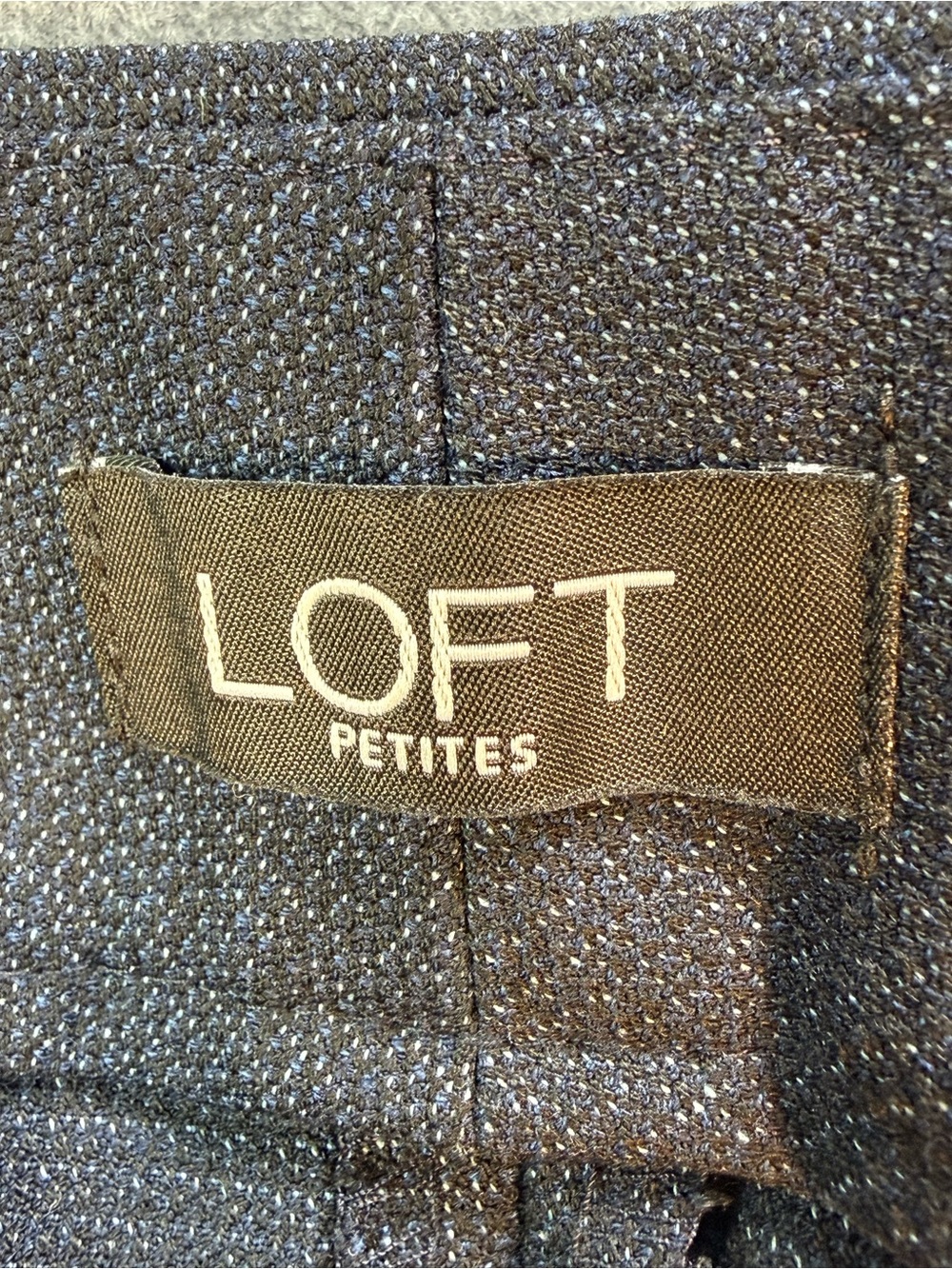 LOFT Petites Marisa Trouser Wide Leg Career Pants Navy Blue 8P Tailored - Picture 6 of 12